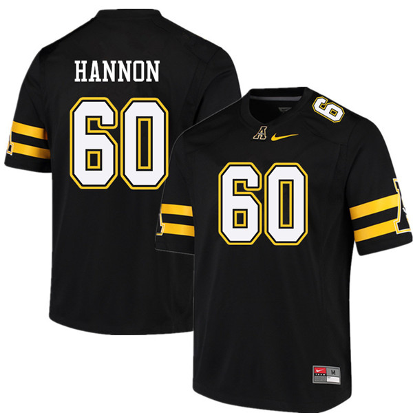 Men #60 Noah Hannon Appalachian State Mountaineers College Football Jerseys Sale-Black